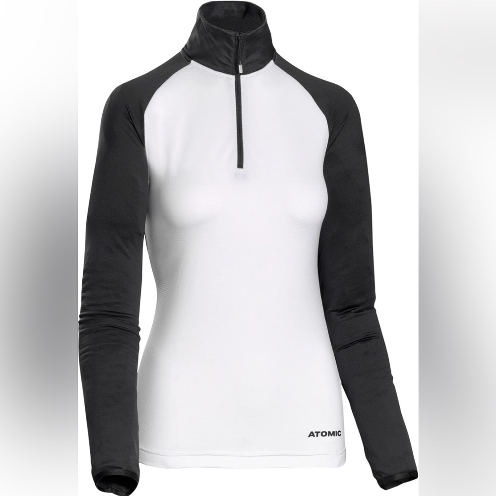 Nwt Atomic White & Black Snowcloud Fleece Zip-Neck Jacket